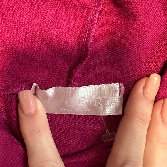 Floria Collective Fuchsia Pink Hoodie Sweatshirt Long Sleeve Made in the USA XL - Picture 5 of 5